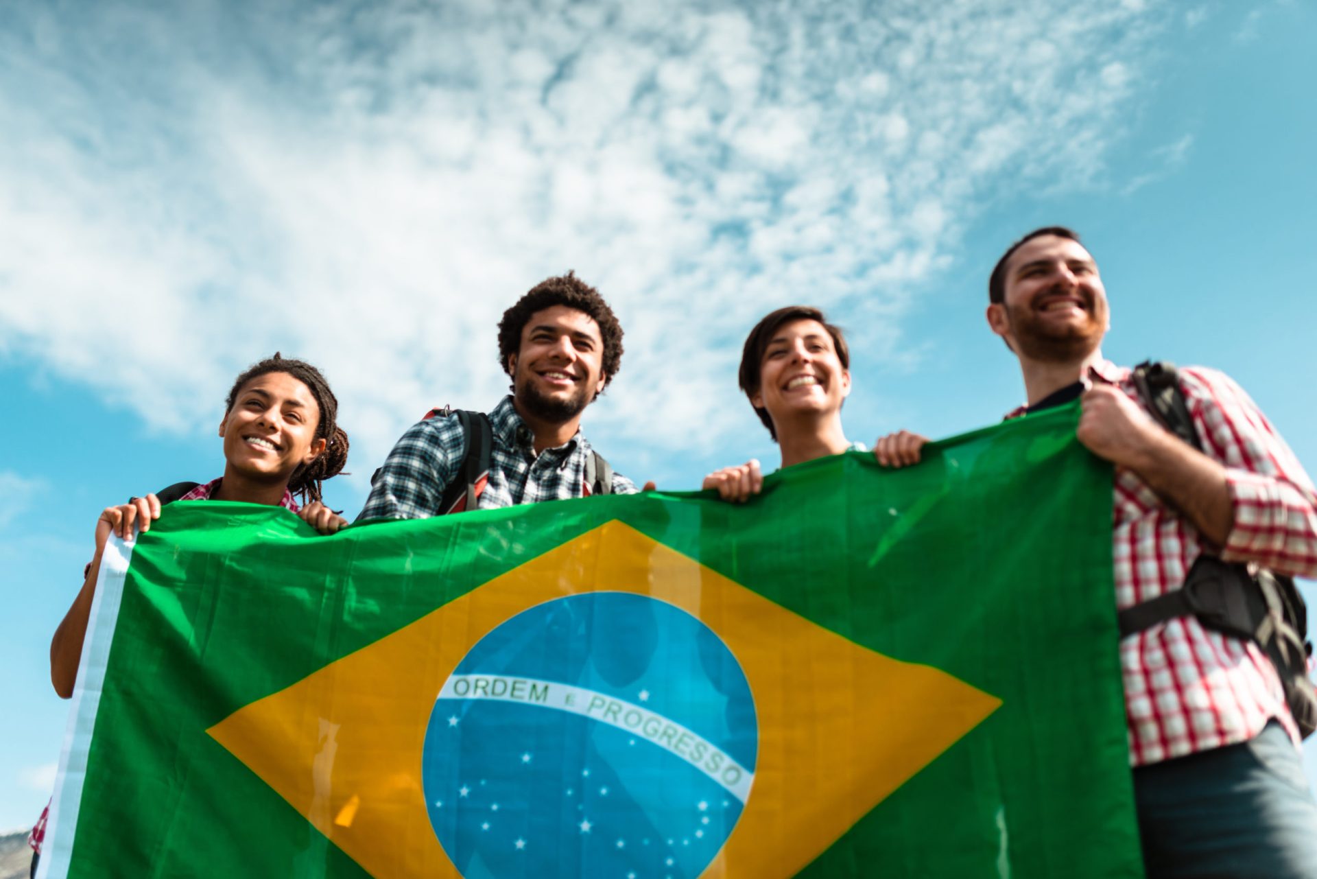 brazilian supporter on the mountain