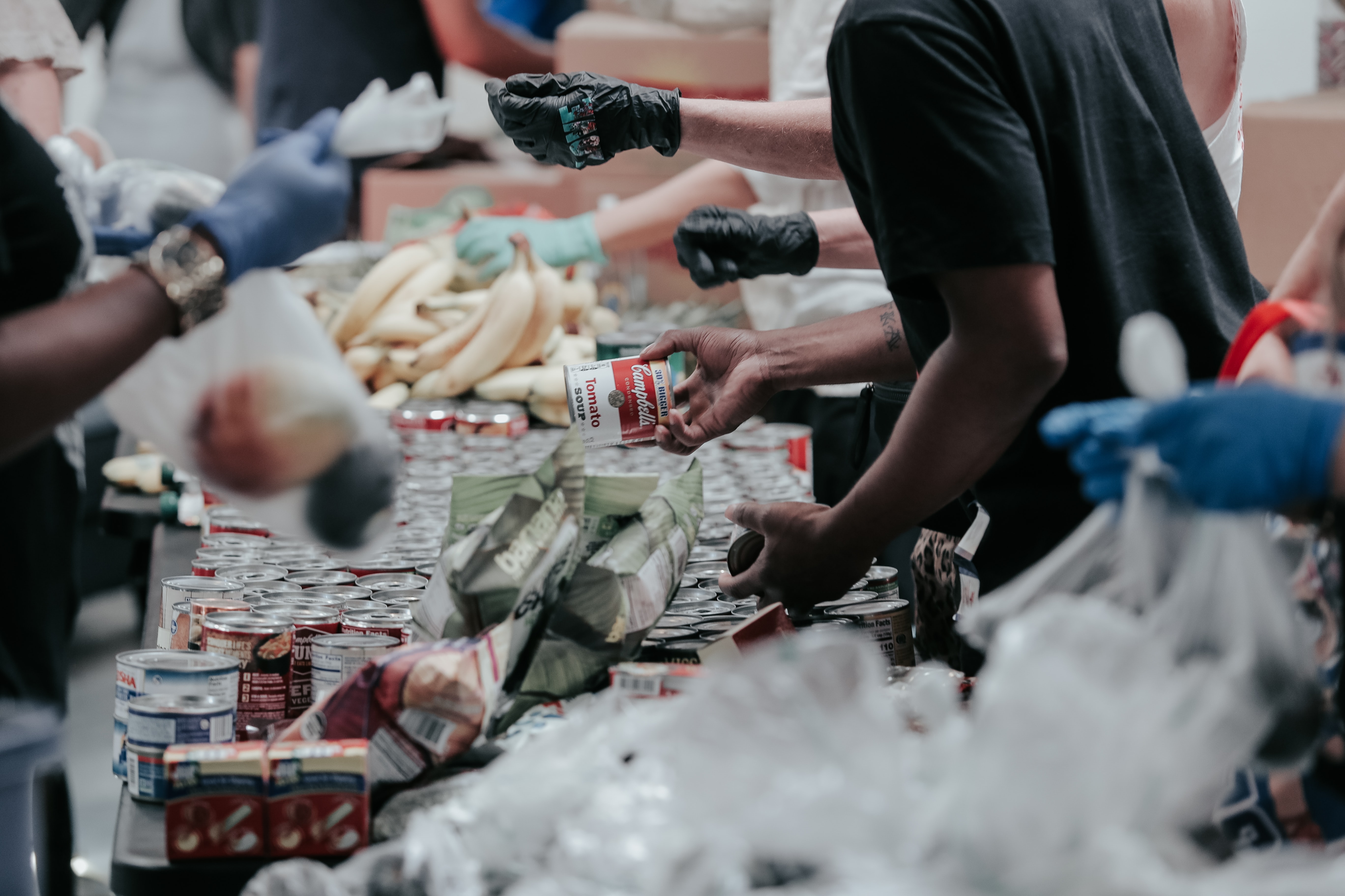 People doing a food drive