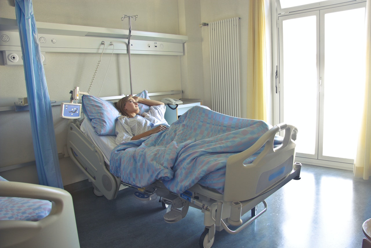 patient in a hospital bed