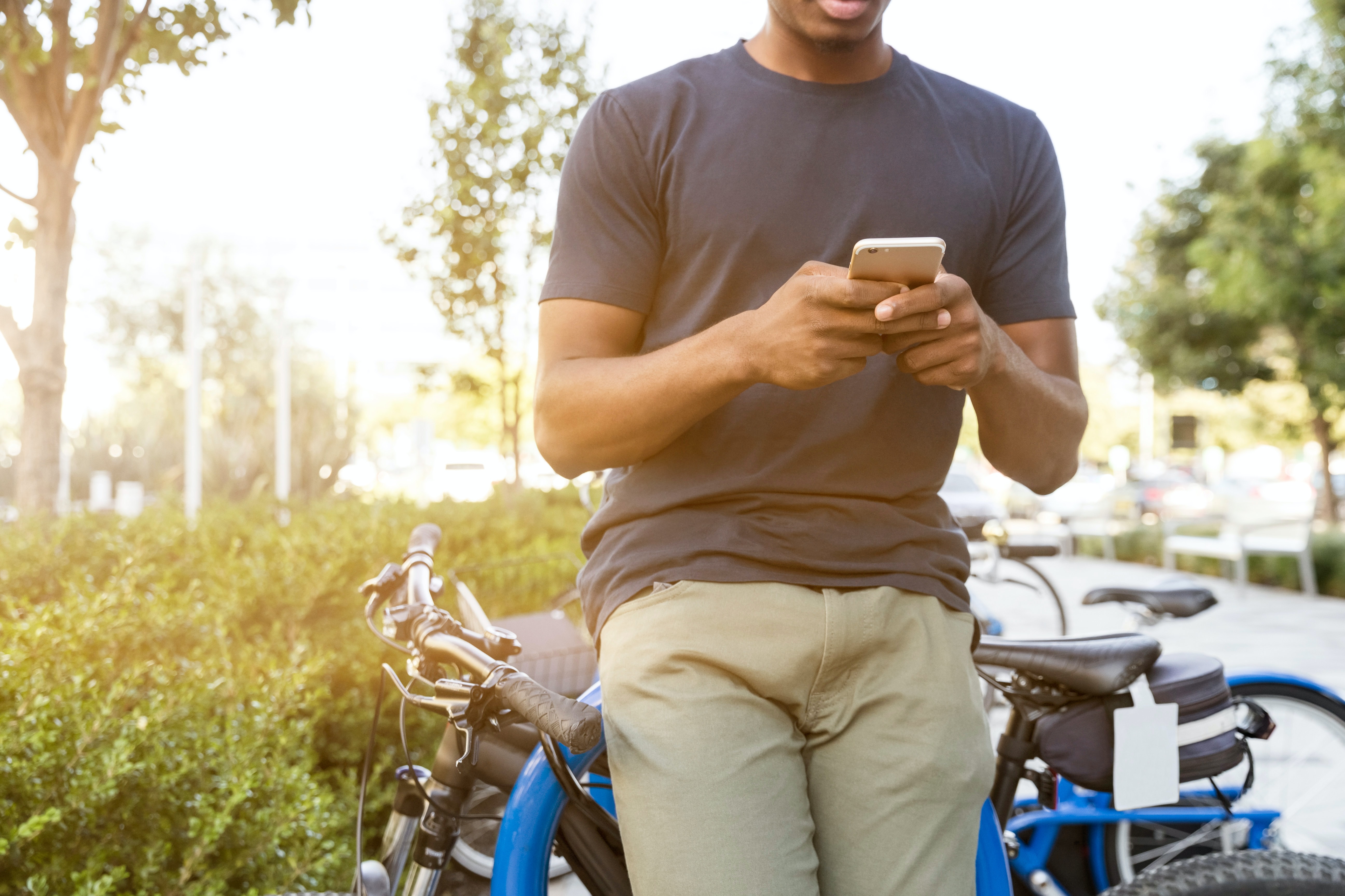 A person outside on their phone
