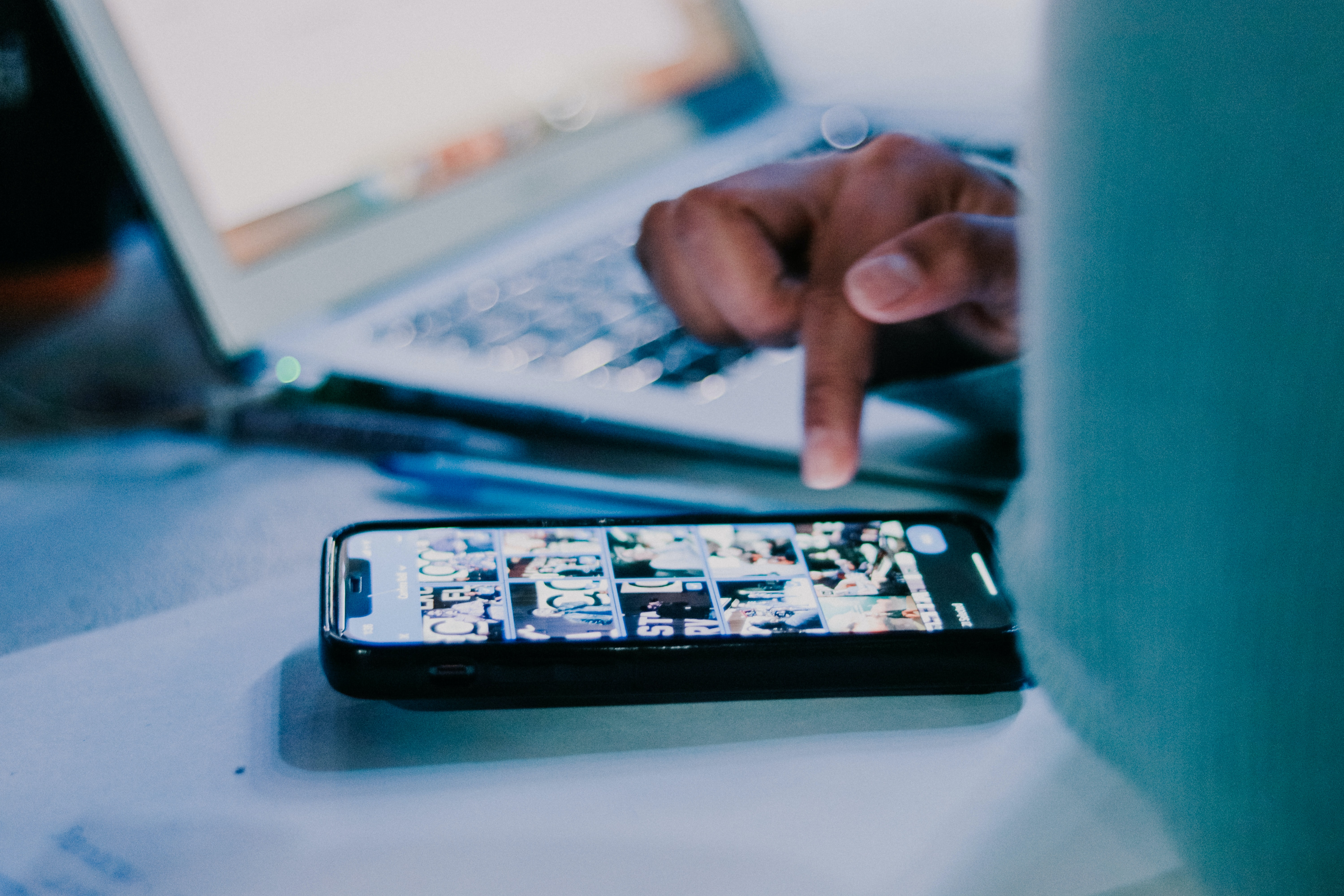A person scrolling on their phone