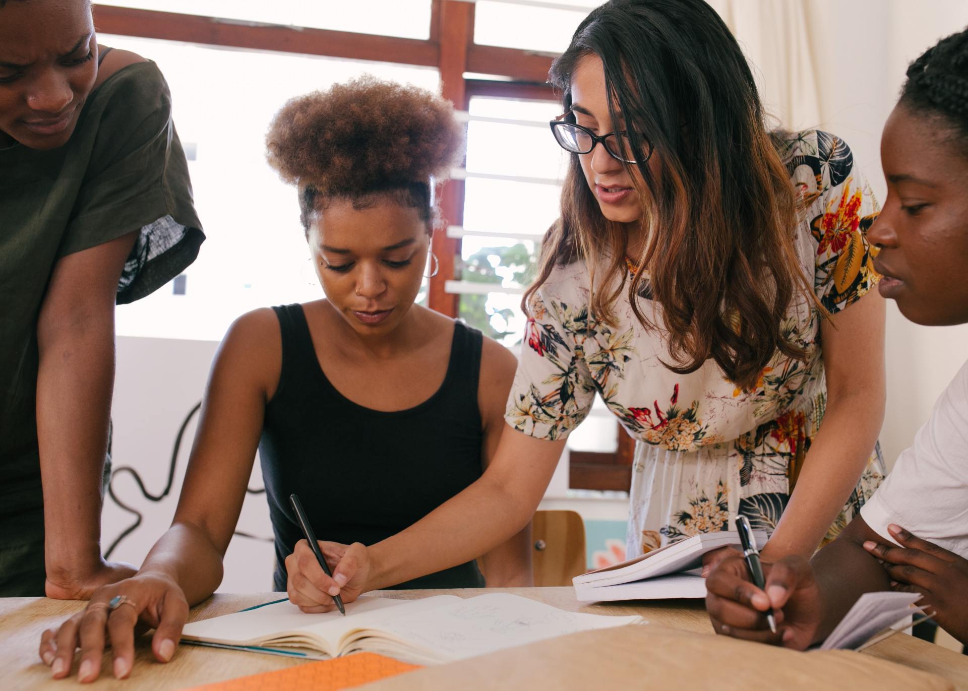 Group of people working on a project together