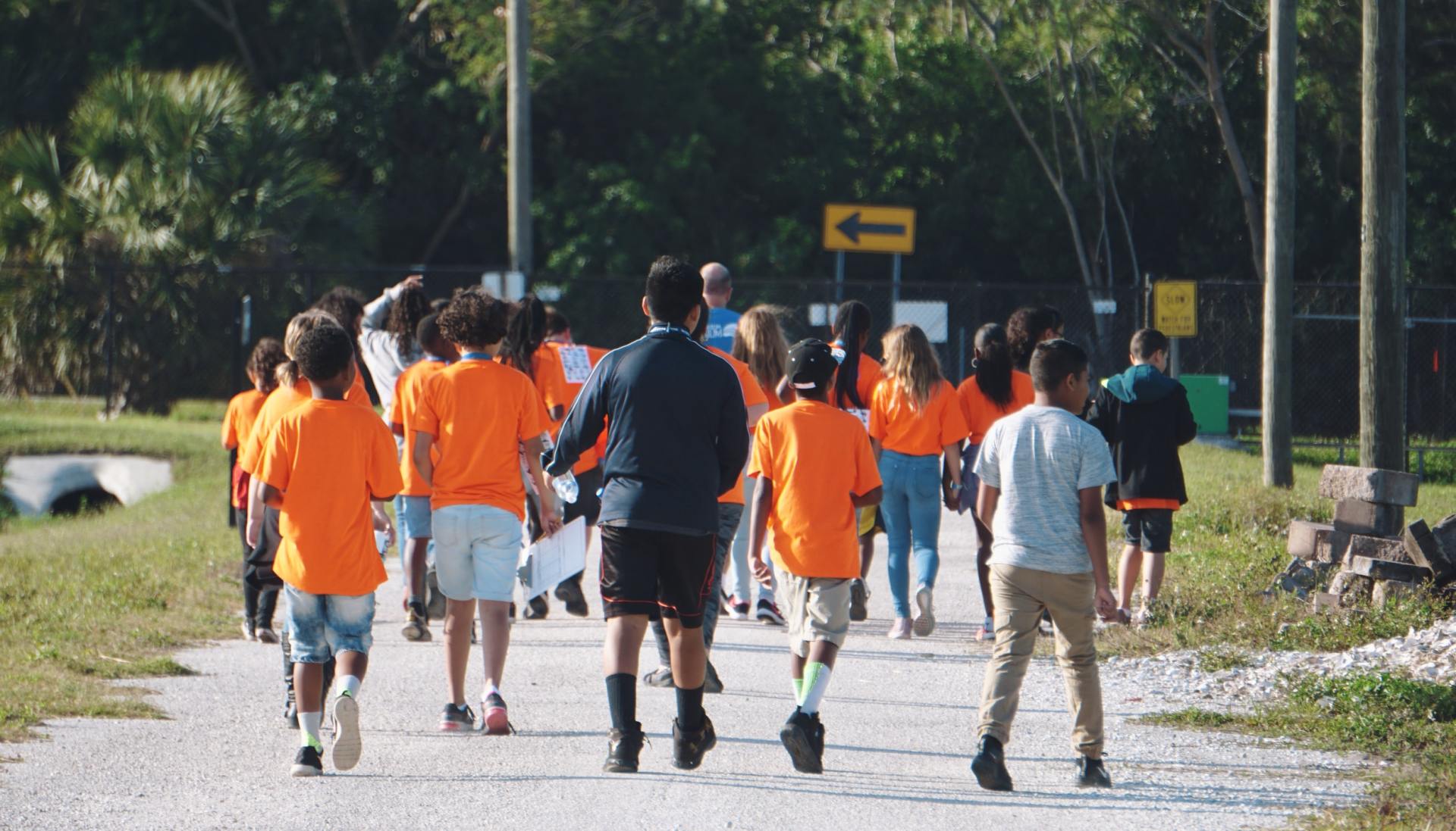 A group of students on a school trip