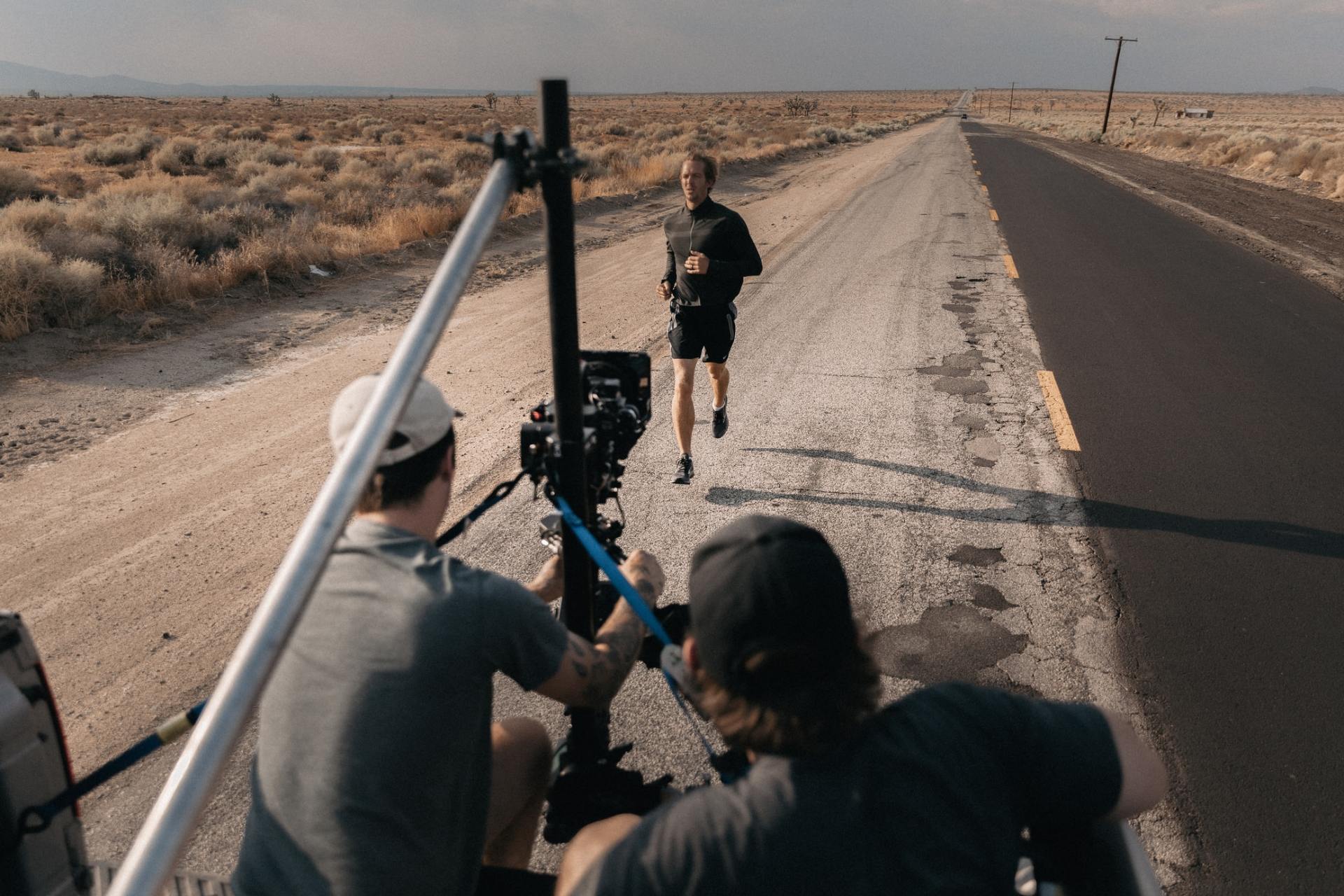 Filmmakers shooting a movie