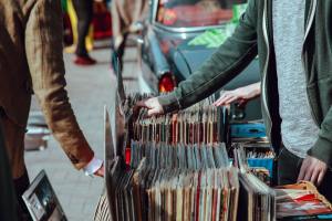 Garage sale of music records