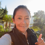 close up of a woman smiling