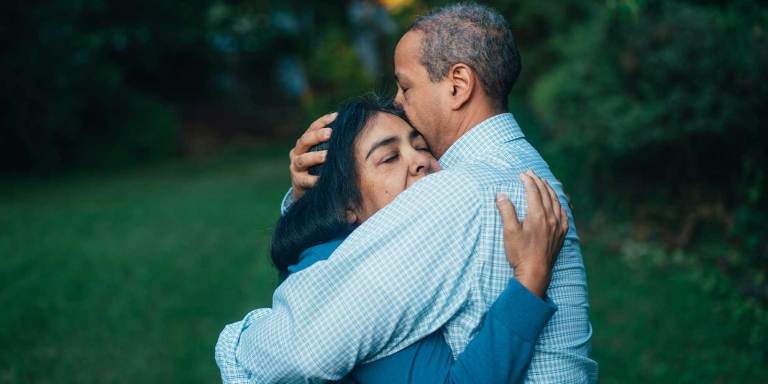 A couple hugging