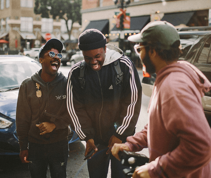 Friends laughing