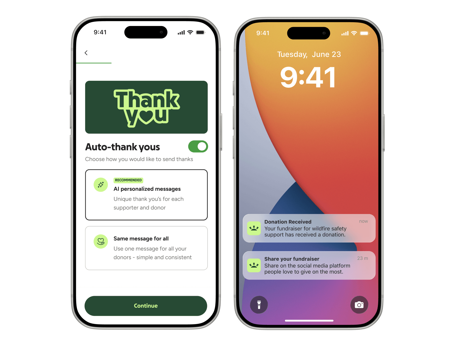 GoFundMe app messages example