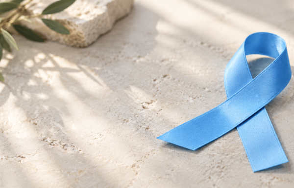 A light blue ribon sybolizing prostate cancer awareness month