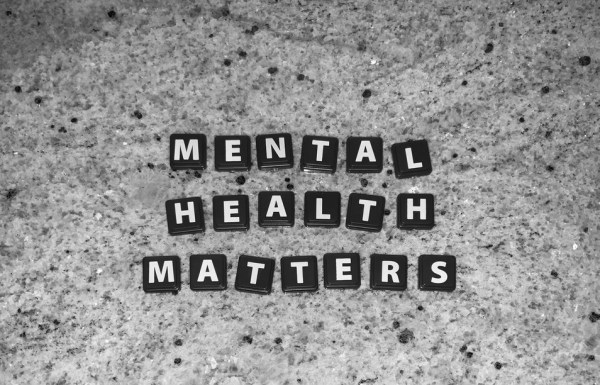 A blackboard with text 'Mental health matters'. Picture by Marcel Strauss