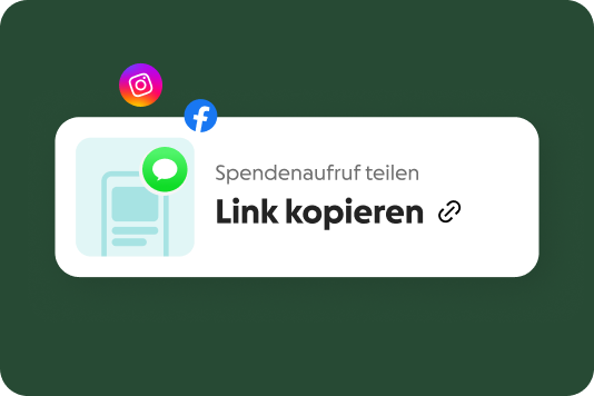 Spendenaufruf tellen Link kopieren