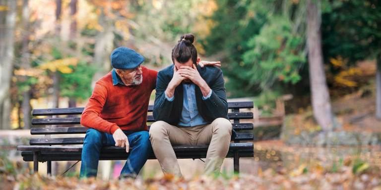 A person supporting another who is grieving