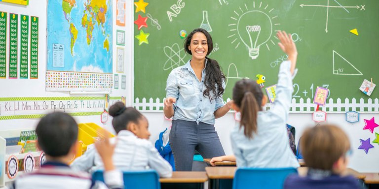 Teacher in a classroom