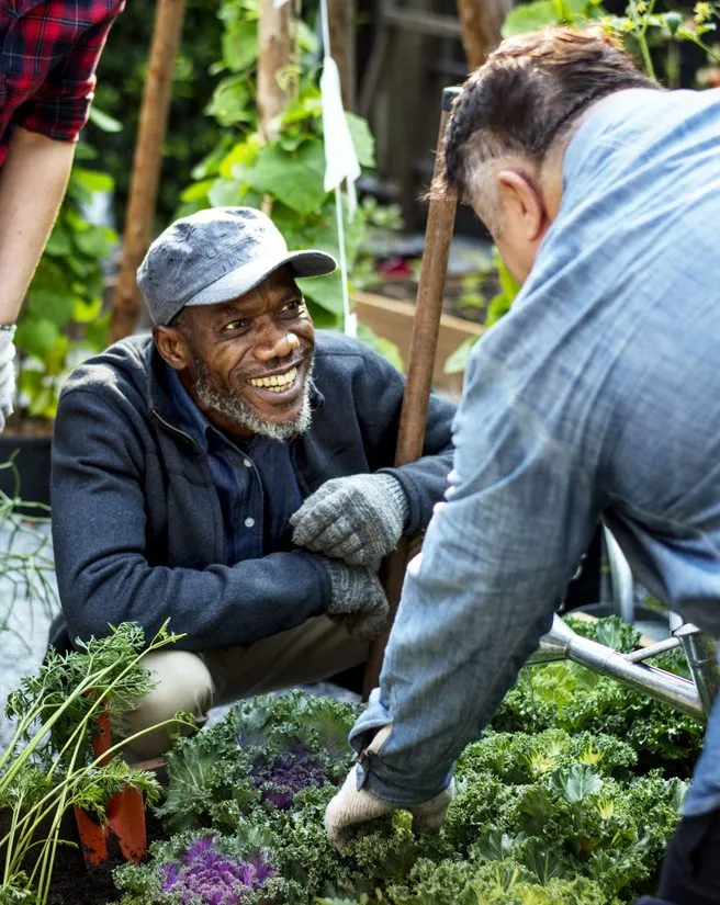 Smiling gardeners