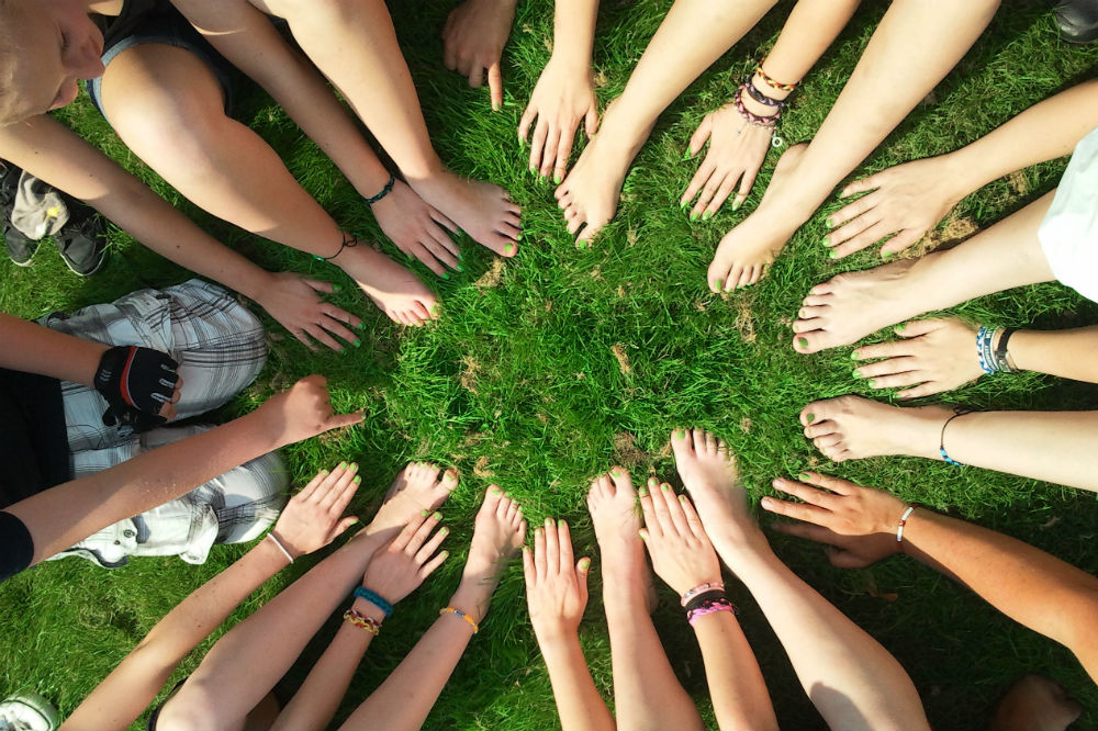 hands meeting in a circle