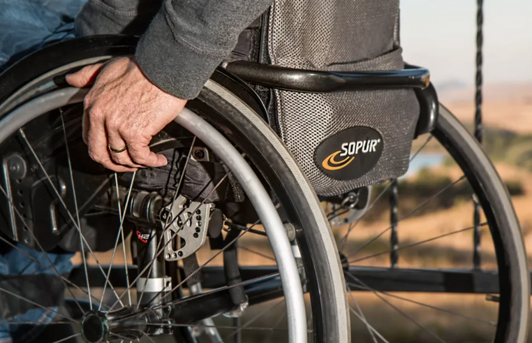 A man sitting in a wheelchair