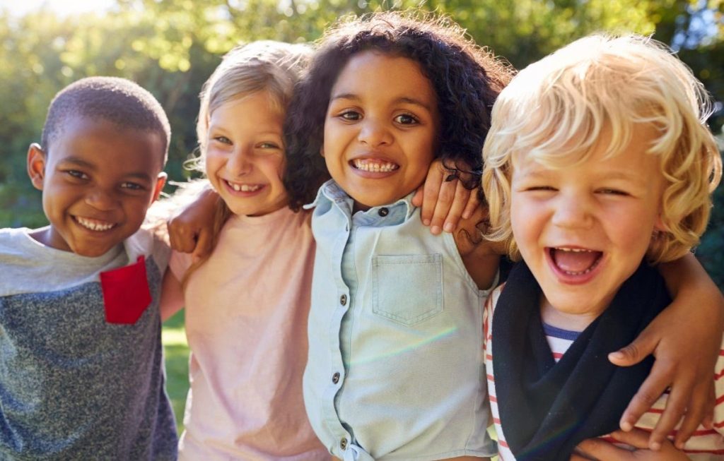 Happy children smiling