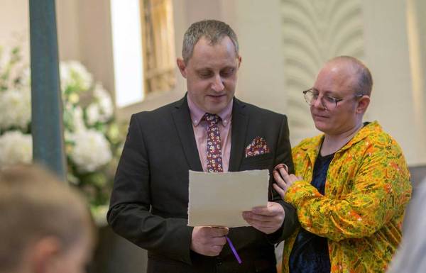 A person delivering a eulogy